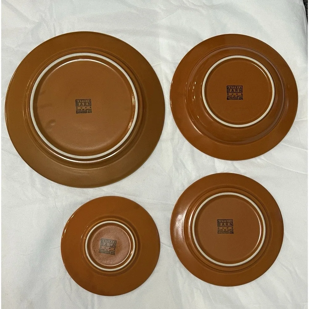 Vtg Pottery Barn Dune Persimmon Dinnerware Set Plates Bowl Mug Saucer MCM Boho
